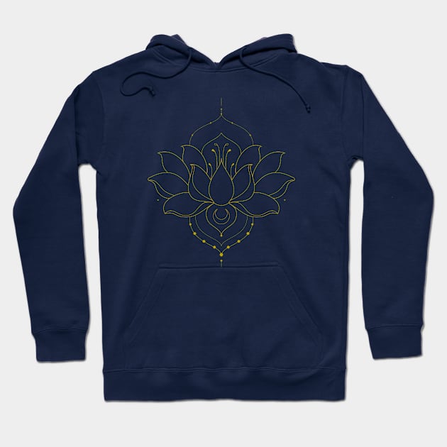 Blooming Lotus Flower / Simple Version / Gold-ish Hoodie by Human_Pretzel